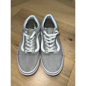 Vans Old Skool Gray White Classic Skate Shoes Size: US Women 6.5 Mens 5